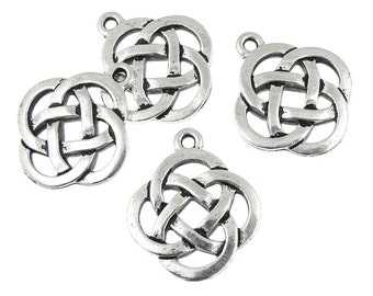 Celtic Circle Pendants - Antique Silver Celtic Charms - Open Knotwork Knot Work Pendants TierraCast  (P409)