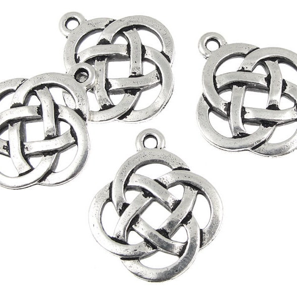 Celtic Circle Pendants - Antique Silver Celtic Charms - Open Knotwork Knot Work Pendants TierraCast  (P409)