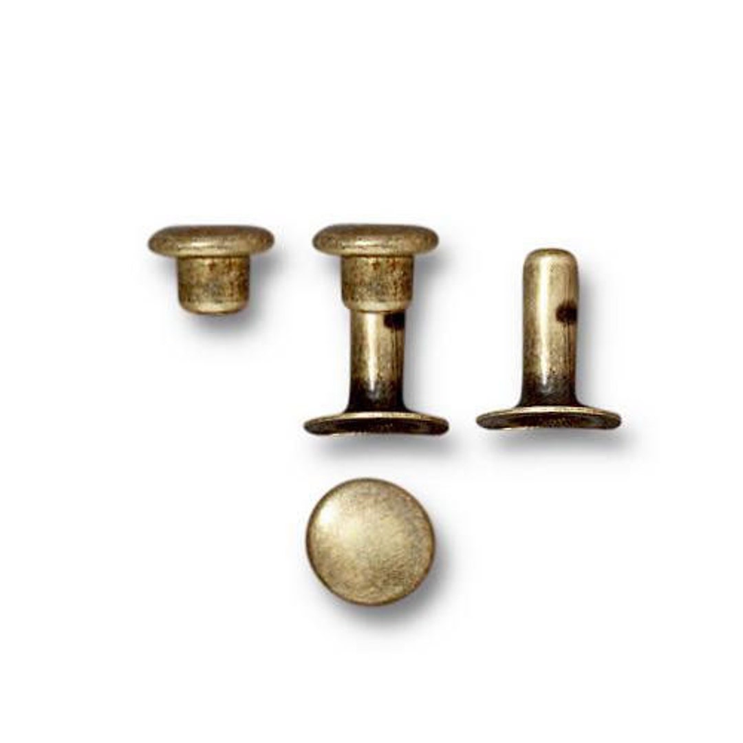 TierraCast Antiqued Brass Plated Leather Rivets, 1/8 dia (10 Pieces)