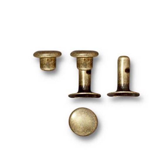 6mm Antique Brass Bronze Compression Rivets - Tube Diameter 3.2mm -  TierraCast Leather Findings Collection (PE5)