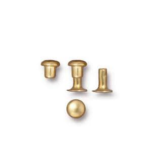 100 TierraCast 4mm Compression Rivets - Bright Gold Rivets - Small Rivets Leather Findings Collection Bulk Bag Micro Rivets (PF679)