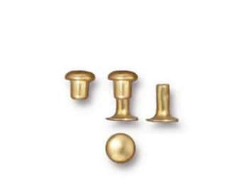 100 TierraCast 4mm Compression Rivets - Bright Gold Rivets - Small Rivets Leather Findings Collection Bulk Bag Micro Rivets (PF679)