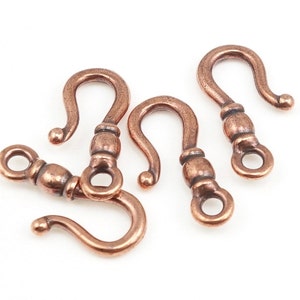 TierraCast CLASSIC HOOK Antique Copper Clasp Findings Hook Clasp Necklace Findings Bracelet Findings 19mm Basic Clasp Hook PF405 image 2