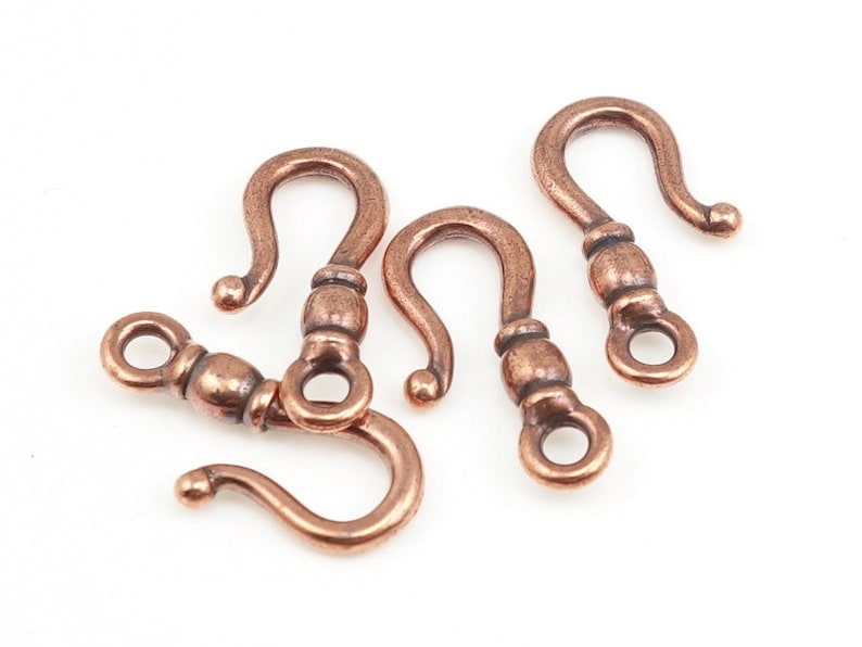 TierraCast CLASSIC HOOK Antique Copper Clasp Findings Hook Clasp Necklace Findings Bracelet Findings 19mm Basic Clasp Hook PF405 image 2