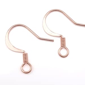 72 Solid Copper French Hooks Bright Raw Copper Earwires Earring Ear Wire Findings FSC7 image 1