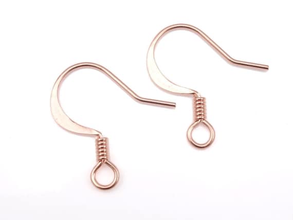 72 Pieces of Solid Copper Earring Hooks - Copper Ear Wires - French Hooks with Coil Accents - Copper Fish Hook Wires FSC7 / CFB704
