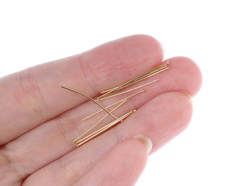 300 Gold Plated Flat Headpins One Inch 22gauge 22G 0.6mm Gold Head Pins T  Pins Tpins 