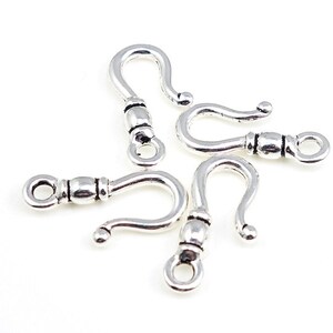 TierraCast CLASSIC HOOK in Antique Silver Hook Clasp Findings Silver Necklace Findings PF403 image 4