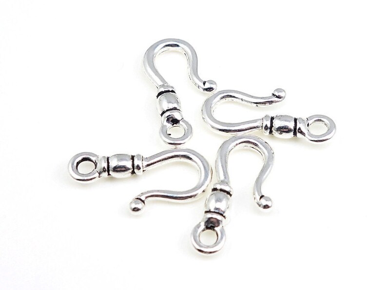 TierraCast CLASSIC HOOK in Antique Silver Hook Clasp Findings Silver Necklace Findings PF403 image 4