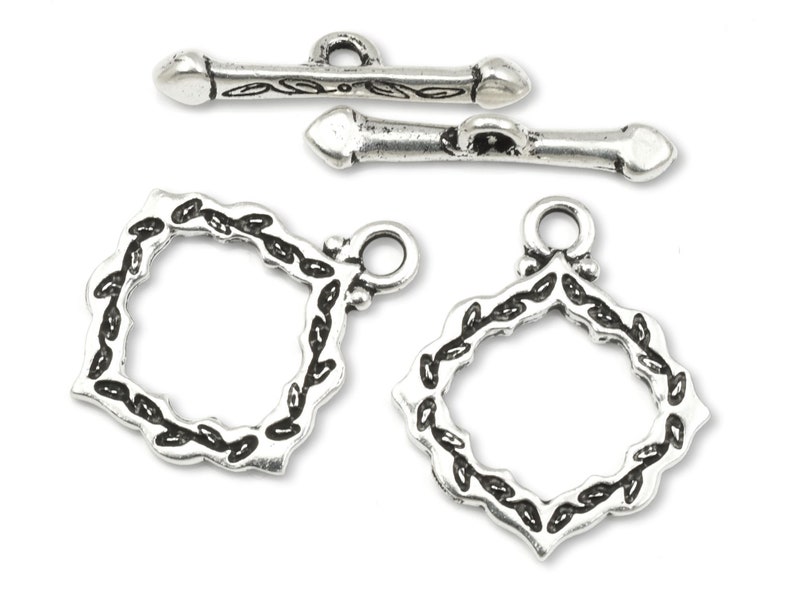 TierraCast Cathedral Toggle Clasp Findings Antique Silver Toggle Findings Closure Medium Toggle P2582 imagem 1