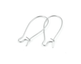 48 Silver Kidney Wire Earring Findings - 1 « Silver Plaqué Kidney Hook Ear Findings (FS27)