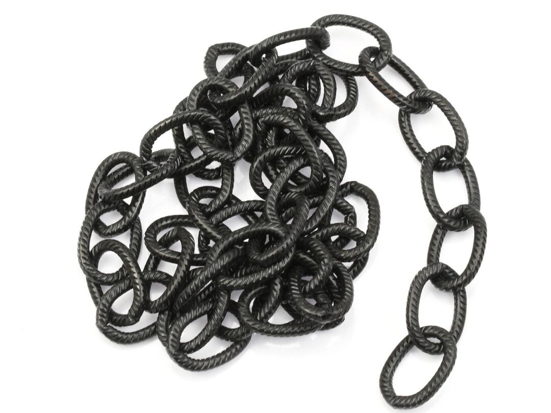 Capacity Large Linked Calf Shoulder Fashion Leather Chain Black main image 1