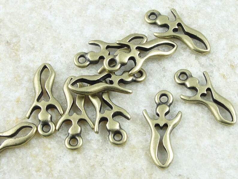 Antique Brass Charms TierraCast HEART GODDESS Brass Oxide Bronze Charms Goddess Charms for Metaphysical Spiritual Mindfulness Wiccan Jewelry image 1