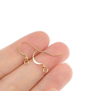 36 Gold Ear Findings Ball on Wire 22 Gauge Gold Plated Earring Findings Earring Hooks French Wires FB7 image 2