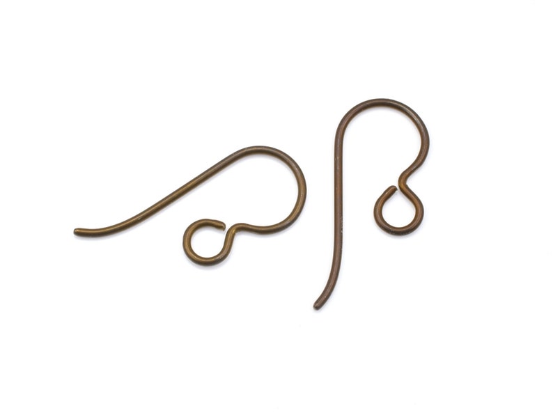 50 Dark Brown Niobium Ear Wires French Hooks Earring Wire Findings Hypoallergenic by TierraCast BULK BAG PH37 image 1