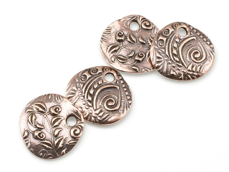 Bohemian Charms Antique Copper Charms TierraCast 5/8 JARDIN Charms Flower Nature Woodland Fern Woodland P1741 image 5
