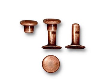 6mm Antique Copper Compression Rivets - Tube Diameter 3.2mm - TierraCast Leather Findings Collection (PE6)