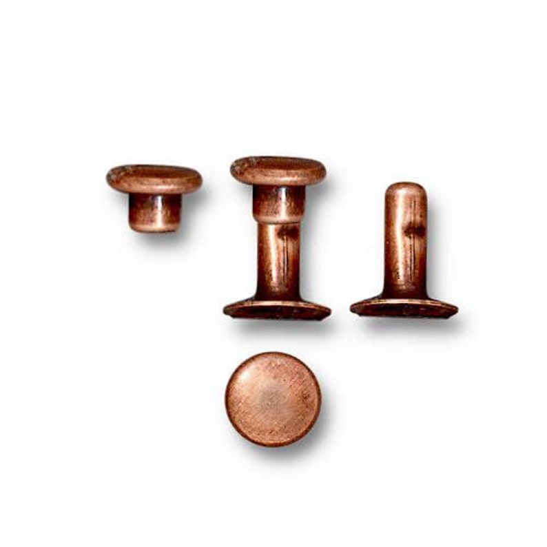 6mm Antique Copper Compression Rivets Tube Diameter 3.2mm TierraCast Leather Findings Collection PE6 Bild 1