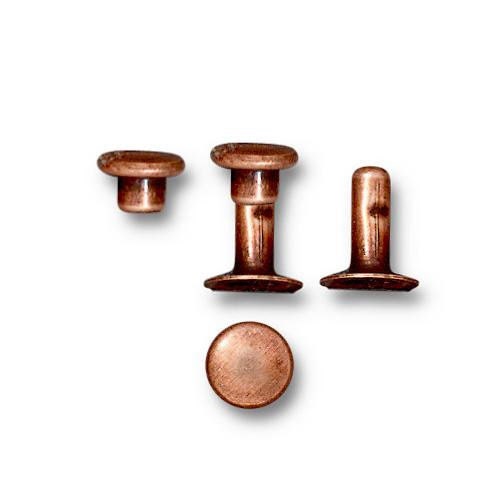 Copper Rivets and Burrs, Solid Brass Rust-Proof Studs Leather Copper for  Leather Pure Copper Setting Tool 
