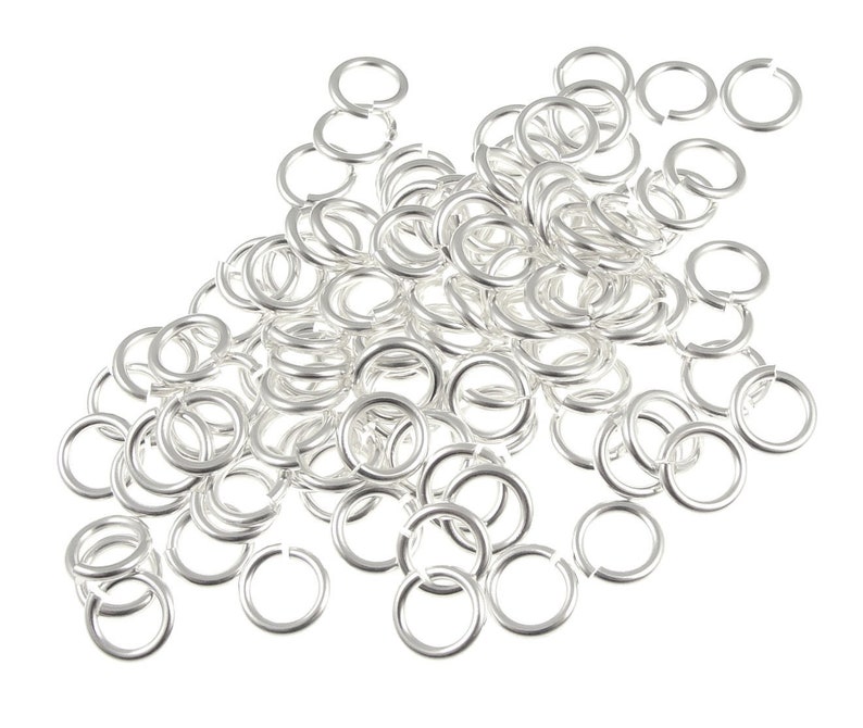 100 Silver Jump Rings TierraCast 7mm 16 Gauge Jumpring Findings Silver Findings for Jewelry Making Thick Heavy Jump Rings PH36 image 1