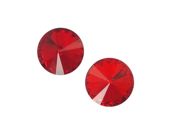 10.5mm LIGHT SIAM RED Rivolis Swarovski Rivoli Stones 10.7mm Size 47ss Article 1122 Bright Red Christmas Red Candy Apple Red