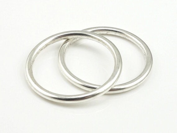 25mm Solid Seamless Rings Antique Silver Circle Pendant Silver Charm Small Open Frame Hoop Nunn Design for Modern Simple Silver Jewelry 1"