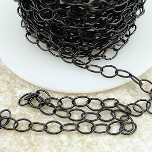 Black Chain TierraCast Chain Matte Black 5mm x 6mm Cable Chain Medium Large Fine Link Jewelry Chain 20-0825-13 image 1