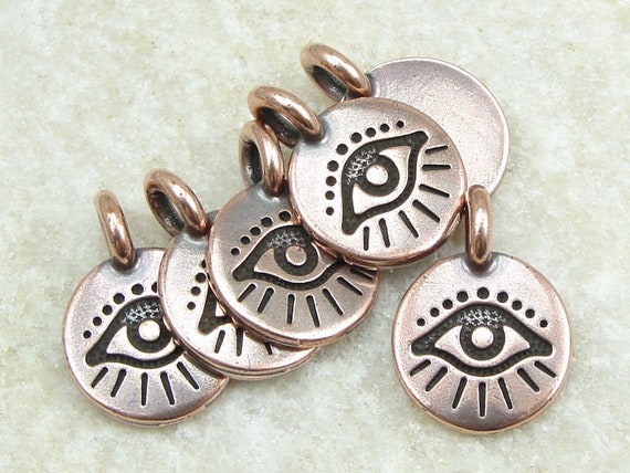 Evil Eye Charm Antique Copper Charms for Jewelry Making