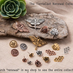 TierraCast Succulent Earring Post Antique Copper Post Earring Findings Copper Ear Findings Studs Hens and Chicks Plant Posts P1990 image 7