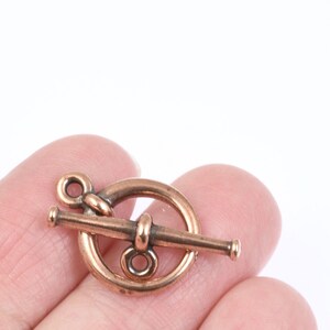 TierraCast TAPERED TOGGLE Antique Copper Toggle Clasp Findings Electroplated Copper Toggle Findings Large Toggle PF192 image 2