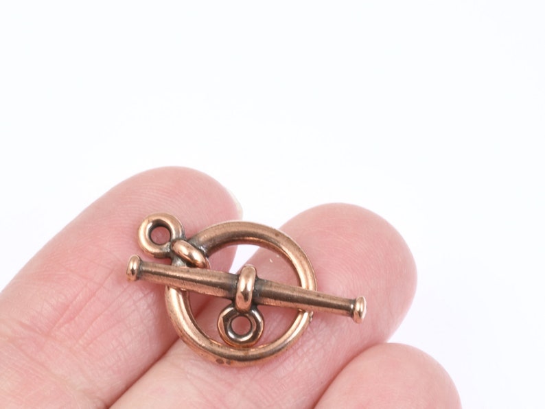 TierraCast TAPERED TOGGLE Antique Copper Toggle Clasp Findings Electroplated Copper Toggle Findings Large Toggle PF192 image 2