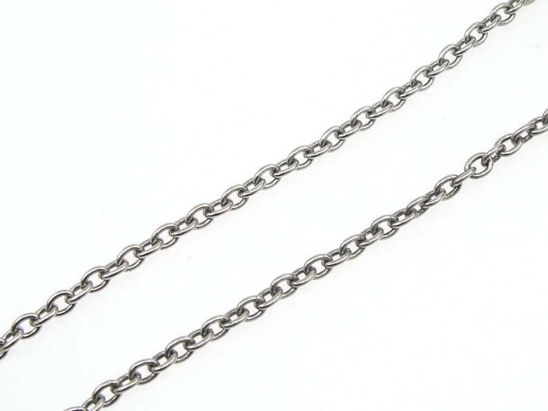 25 Foot Bulk Spool Delicate Antique Silver Chain TierraCast 2mm x 3mm Fine Link Cable Chain Loose Dark Silver Chain for Jewelry 20-0725-12