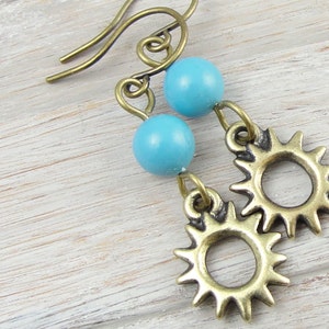 Radiant Sun Charms TierraCast Open Sun Antique Brass Charms Brass Oxide Bronze Charms Celestial Jewelry Charms for Jewelry Making P1098 image 4