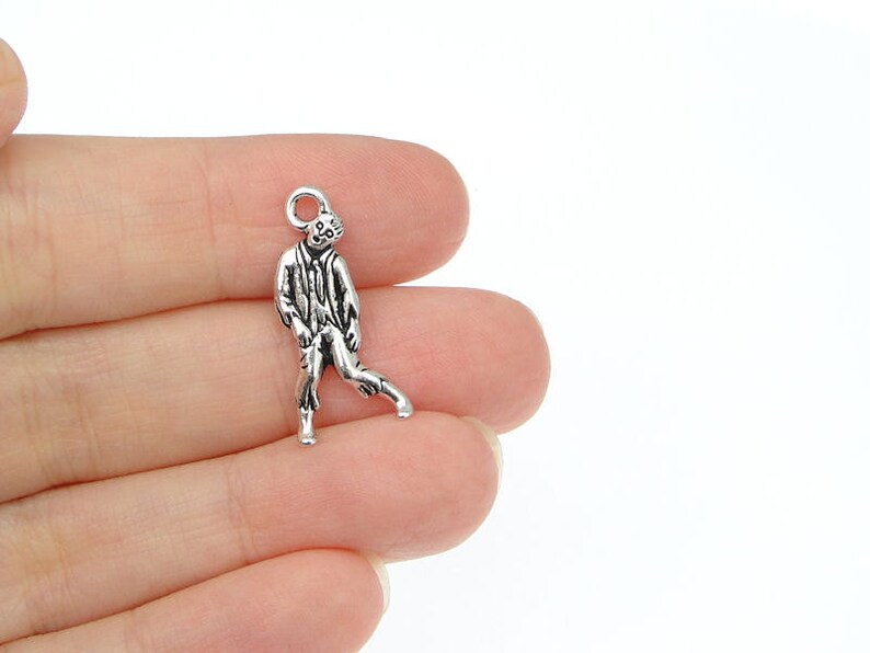 Zombie Charms Antique Silver Charms TierraCast Pewter Frightful and Delightful Collection Halloween Charms Spooky Living Dead P1151 image 2