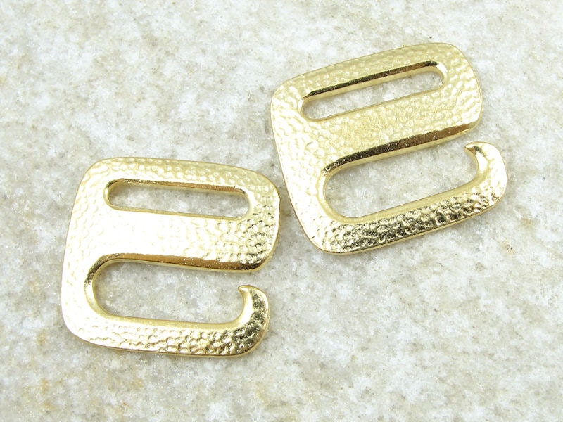 Tierracast DISTRESSED E HOOK Clasp Bright Gold Clasp Findings for