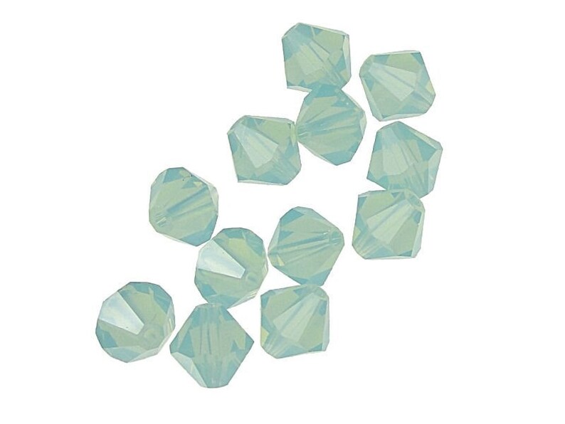 12 PACIFIC OPAL 6mm Bicone Beads Swarovski Beads Xilion Crystal Beads Light Teal Blue Green Beads Ocean Blue Seafoam Sea Green 5328 6mm Bild 1