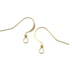 36 Gold Ear Findings Ball on Wire 22 Gauge Gold Plated Earring Findings Earring Hooks French Wires FB7 image 1