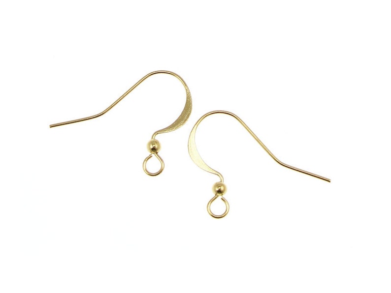 36 Gold Ear Findings Ball on Wire 22 Gauge Gold Plated Earring Findings Earring Hooks French Wires FB7 image 1