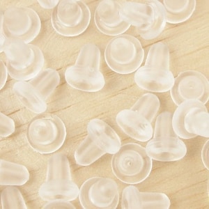 144 Rubber Ear Nut Earring Wire Stoppers - Latex Free Clear Earring Back Findings (MB2)