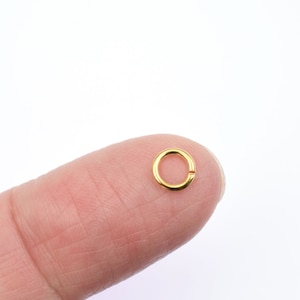 100 6mm 18g Gold Plated Jumprings 18 Gauge Gold Jump Rings Open Shiny Bright Gold Findings FS29G image 2