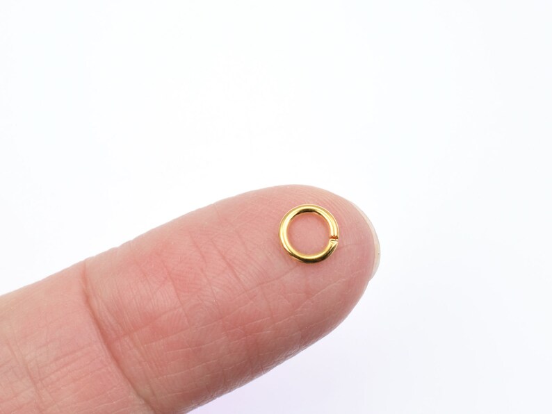 100 6mm 18g Gold Plated Jumprings 18 Gauge Gold Jump Rings Open Shiny Bright Gold Findings FS29G image 2