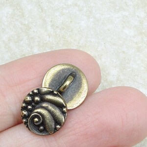 12mm Antique Brass Button Finding TierraCast Czech Round Button Clasp Finding Bronze Findings for Leather Jewelry 4 or More Pieces P1495 image 3