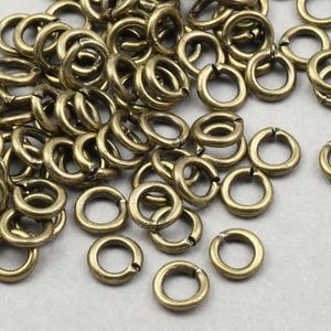 100 Brass Jumprings 4mm Open Antique Brass Jump Rings Aged Brass Bronze Jumpring Findings 20 Gauge 20 g   (FSAB45)