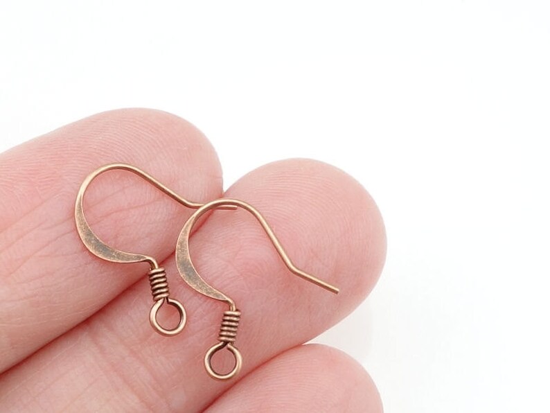 144 Antique Copper Earring Wires Copper Ear Findings Aged Etsy