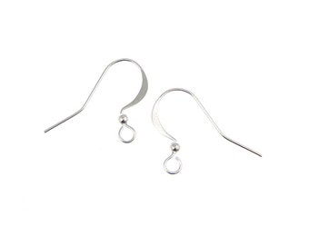 144 Silver Ear Findings Ball on Wire 22 Gauge Silver Plated Earring Findings Earring Hooks French Wires (FB7)