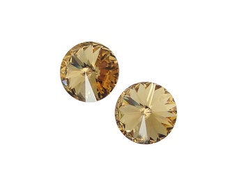 LIGHT COLORADO TOPAZ 10.5mm Rivolis Swarovski Rivoli Stones 10.7mm Size 47ss Article 1122 Light Tan Light Brown Wheat