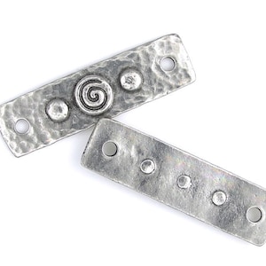 Spirals and Rivets Bar Link Antique Pewter Dark Silver Tierracast ...