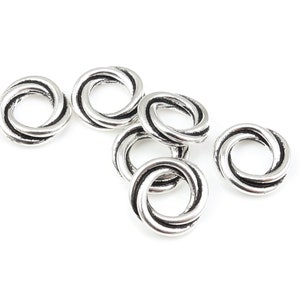 Loveknot Beads 12mm Antique Silver Love Knot Beads Silver Beads Large Hole Beads by TierraCast Pewter Silver Metal Beads PS349 image 2