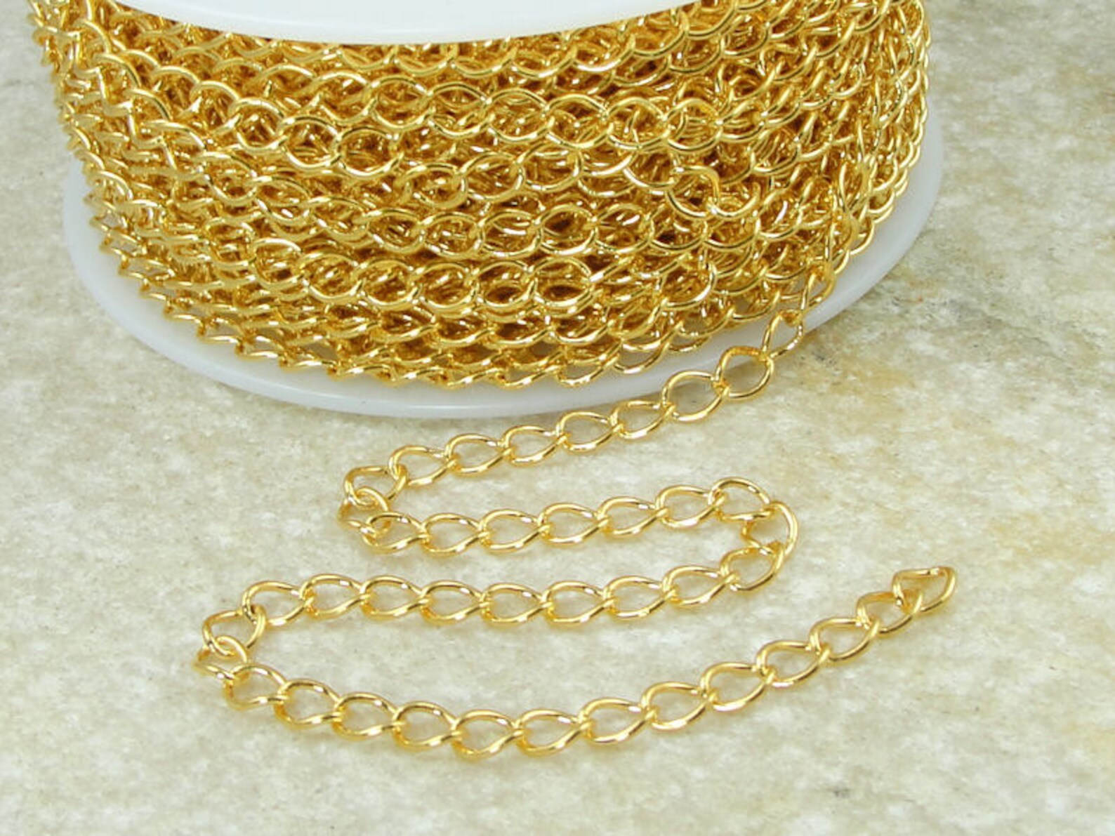 Gold Plated Extender Chain Bright Gold Chain Loose Chain Etsy