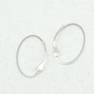 Sterling Silver Leverback Earring Findings Oval Interchangeable Sterling Lever Back Ear Wire Hooks image 2